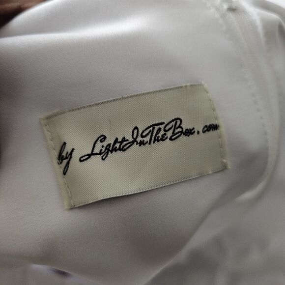 Light In The Box White Sleeveless Short Wedding Dress Size 26W - Picture 5 of 6